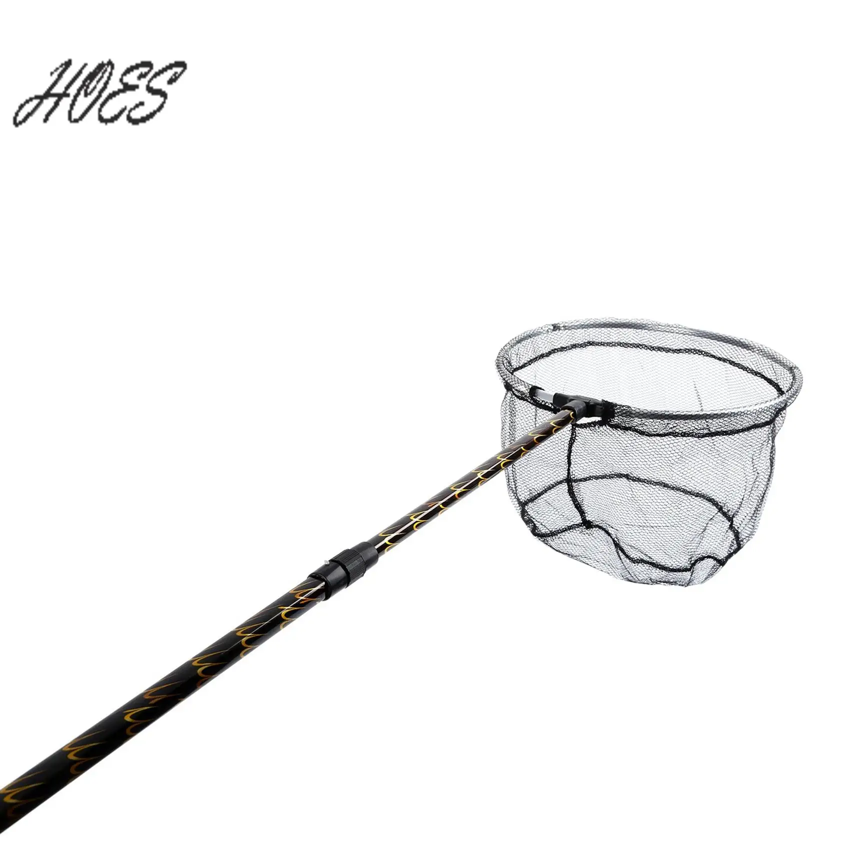 HOES-2Pcs 170Cm Retractable Telescoping Aluminum Alloy Foldable Fishing Brail Landing Net Pole Tackle