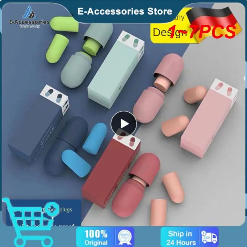 

1~7PCS Soundproof Mute Sleeping Soft Slow Ear Plugs Anti-noise Rebound