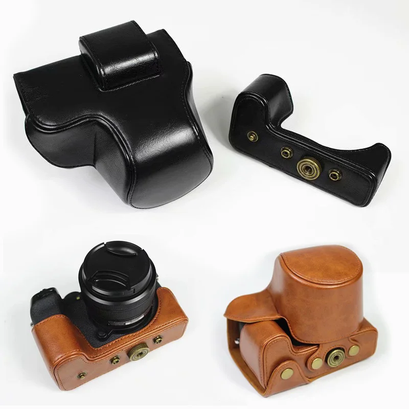 Custodia In Pelle Borsa Grip Strap Per Fotocamera Fujifilm Fuji Xs10 X-S10 Con 15-45Mm
