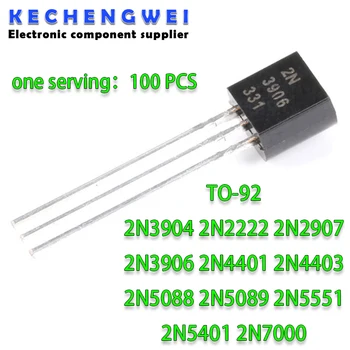 100PCS 2N3904 TO-92 2N2222 2N2907 2N3906 2N4401 2N4403 2N5088 2N5089 2N5551 2N5401 2N7000 NPN Transistor 1