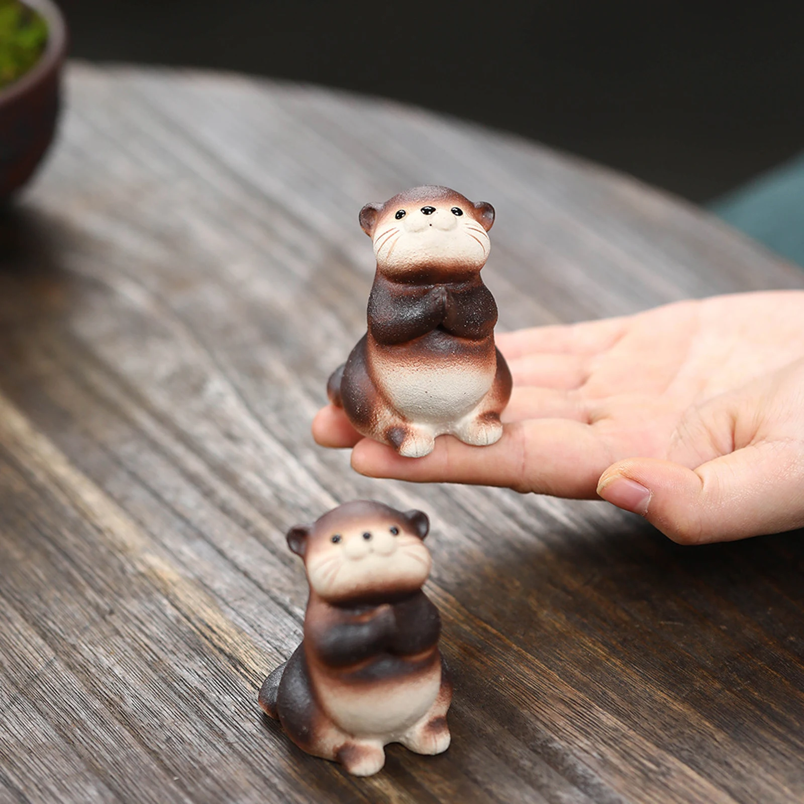 Small Otter Tea Pet Otter Tea Pet Otter Figurine Clay Otter