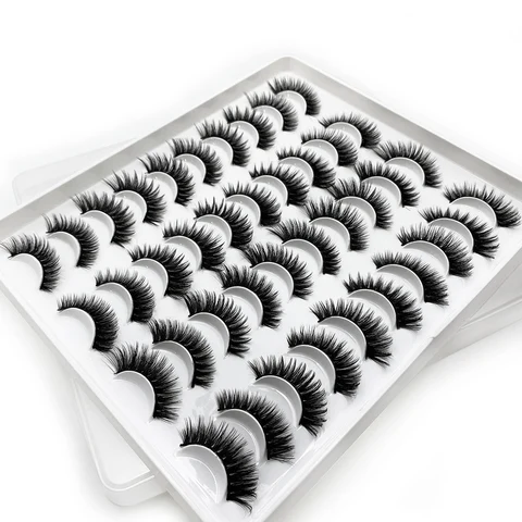 5/8/10/20 Pairs 3D Mink Lashes Natural False Eyelashes Dramatic Fluffy Soft Wispy Volume Cross Reusable Fake Eyelash  MaKeup