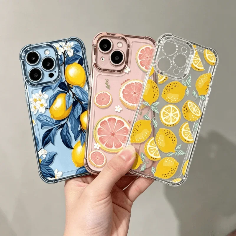 Plating Summer Fruit Watermelon Lemon Shockproof Phone Case