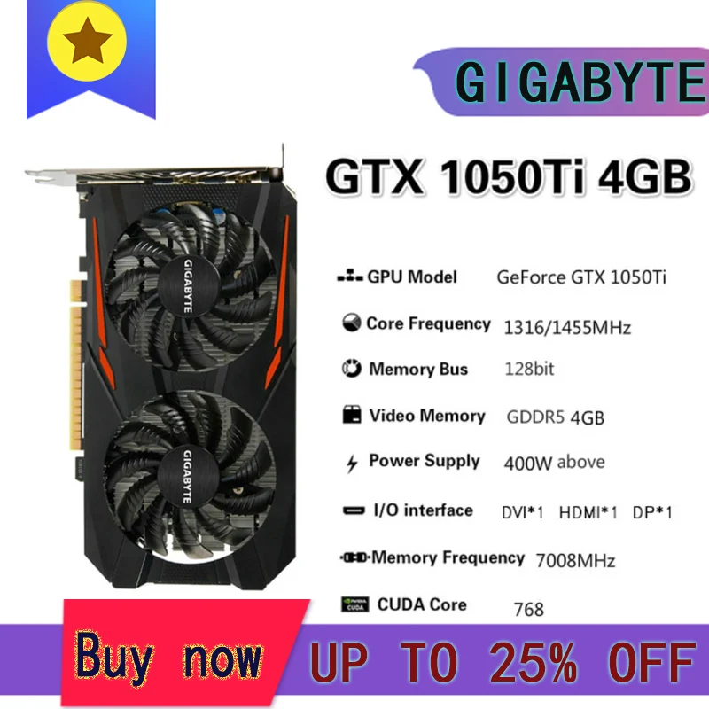 GIGABYTE GA Raphic Card GTX 750TI 950 960 1050TI 1060 1070 1650 2-3-4-5-6-8GB Video Cards GPU Support  Desktop CPU Motherboard gpu computer Graphics Cards