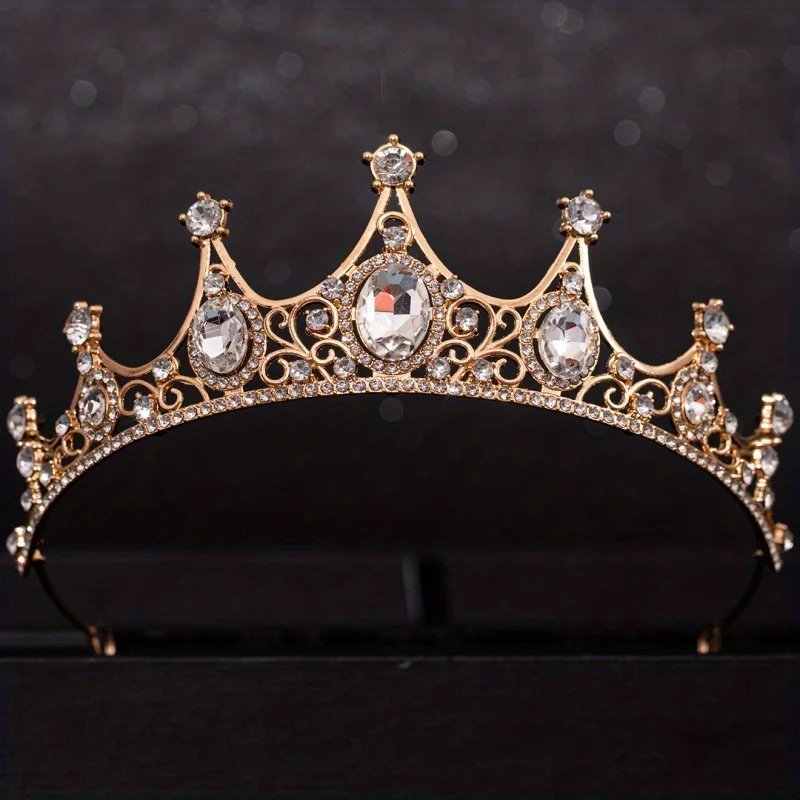 Barocke Kristall Tiaras und Kronen für Frauen Party Strass Prom Diadem Braut Hochzeit Haarschmuck Schmuck Krone Tiara – Detail 11