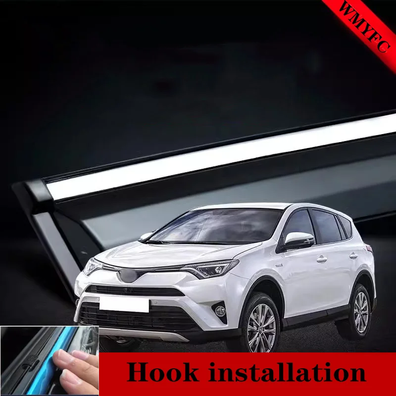 

Door Side Rain Windows Visors Deflectors Awning Guards Cover Car Accessories For Toyota RAV4 XA40 2014 2015 2016 2017 2018