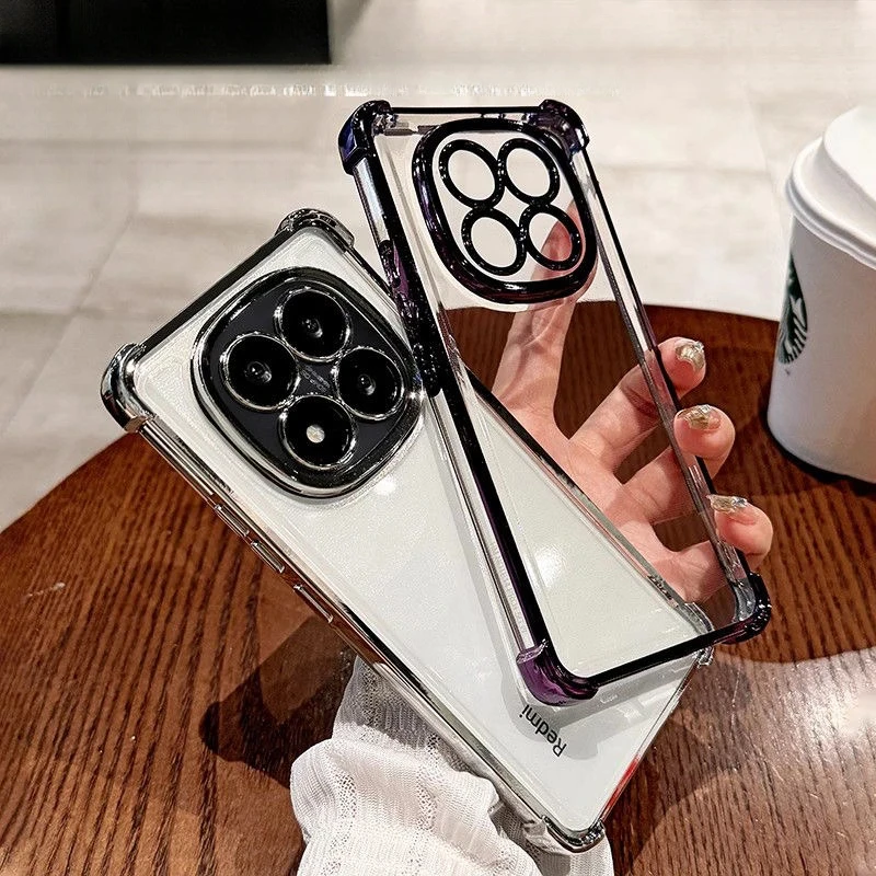 Enhanced Camera Protection Electroplated Transparent Silicone Phone Case