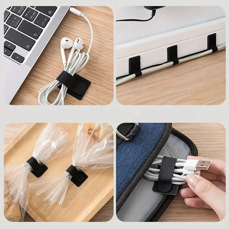 10pcs 재사용 가능한 케이블 정리 도구 데스크 와이어 케이블 타이 정리 도구 자체 접착식 코드 로프 홀더 코드 보호 스트랩좋은 품질