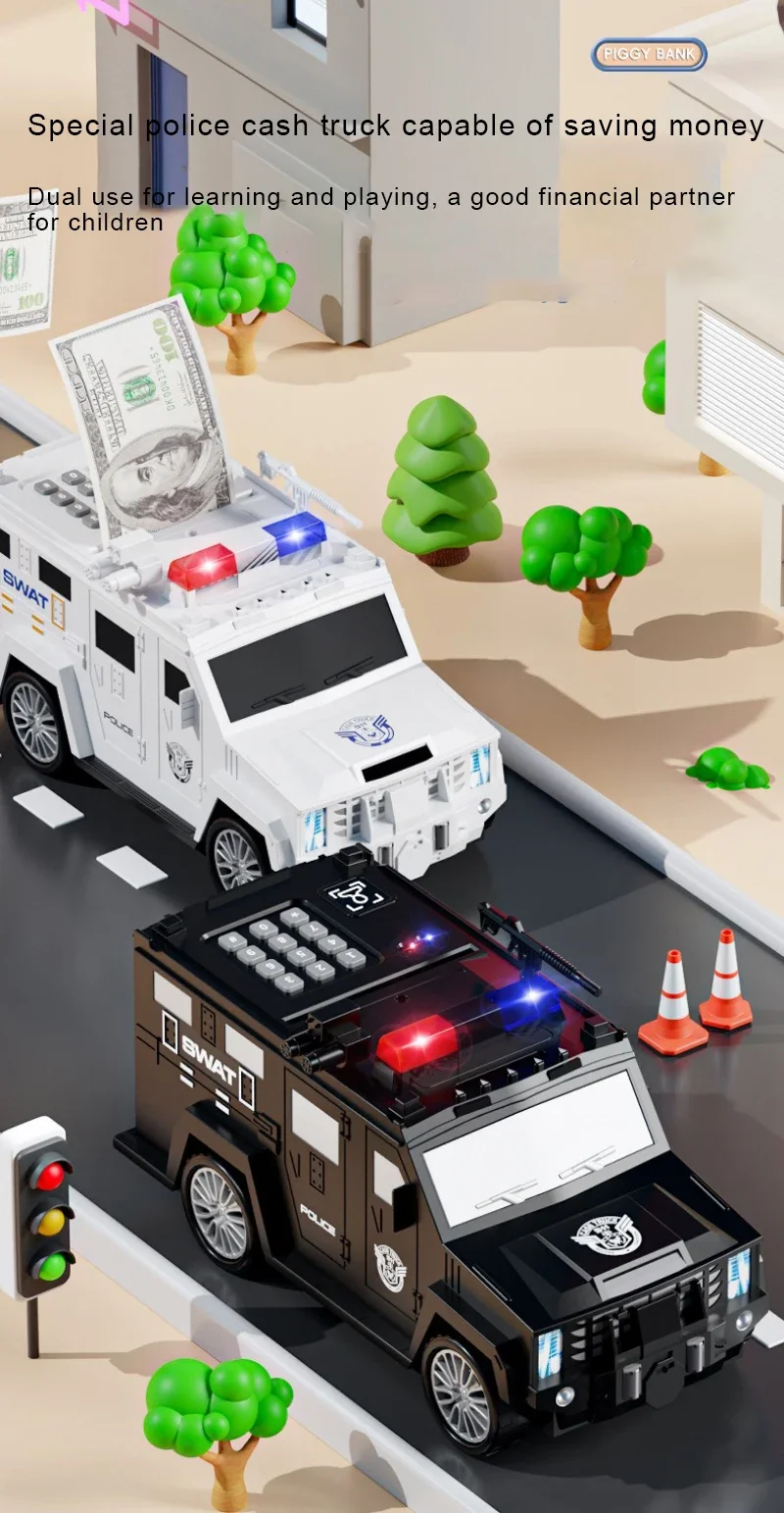 Polizei Geldtransporter Spardose Mit Fingerabdruck Und Passwort_voghion.com