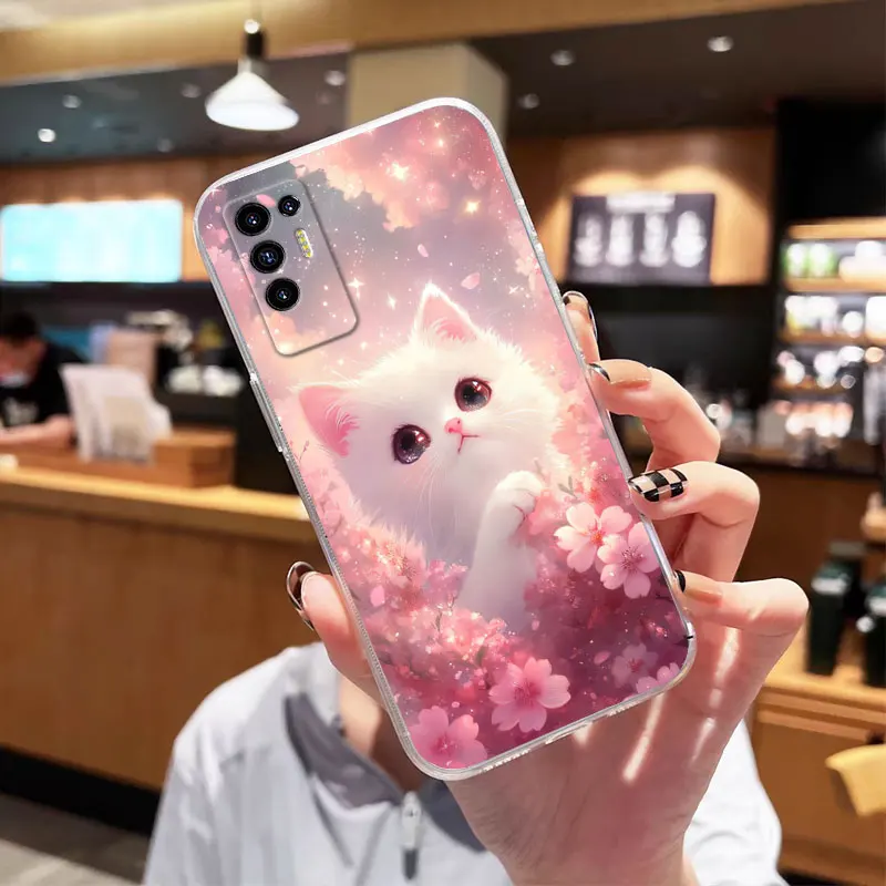 Floral Clear Shockproof Soft Silicone Protective Phone Case Cover