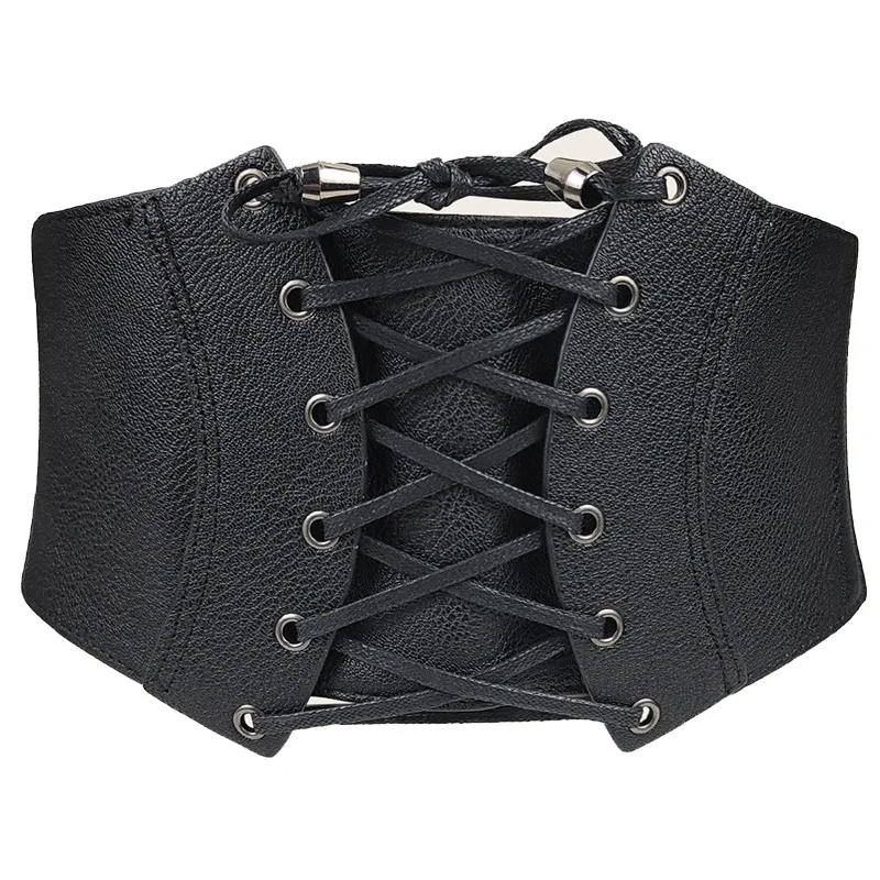 

SISHION 2023 Fashion Black Red Elastic Waist Belt VD4162 Wide PU Leather Corset Belts for Women