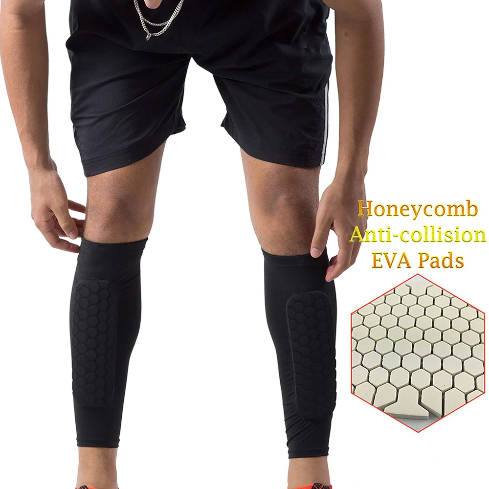 Soccer Shin Guards for Outdoor Sport, Honeycomb Anti-Collision Pads, Leg Guard, Socks Protector, Sports Safety Gear