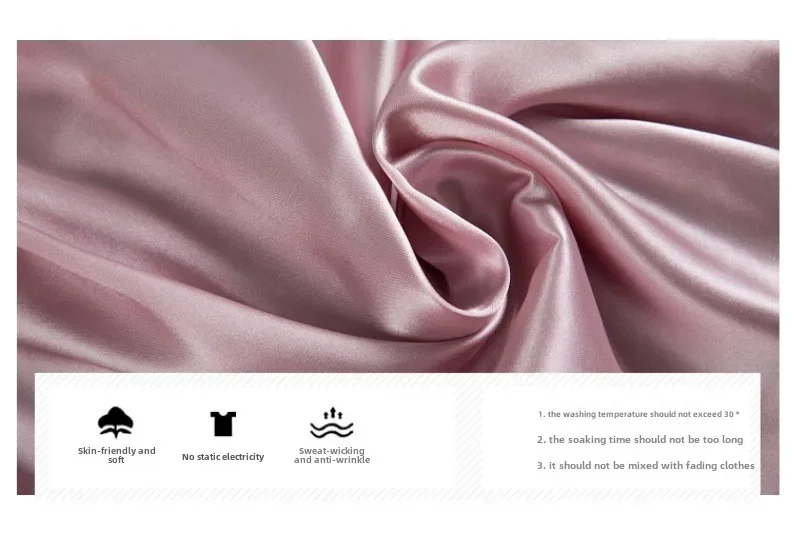 Lace Satin Women's Sleepwear Set Silk V-neck Nightgown 5 Piece_voghion.com