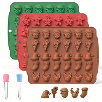 Christmas Silicone Candy Mold for Gingerbread Christmas Tree Snowman Reusable Food Grade Non Stick DIY Baking Tool 1