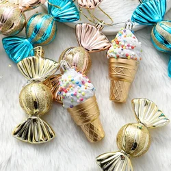 1Box Christmas Ball Ornament Balice Ice Cream Candy Shapes Xmas Tree Hanging Pendants Home Party Navidad Christmas Decor 2024