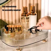 Makeup Perfume Organizer Desktop Storage Box Bathroom Dresser Vanity Tray for D Candle,Lotion Bottle,Cosmetics,Jewelry 1