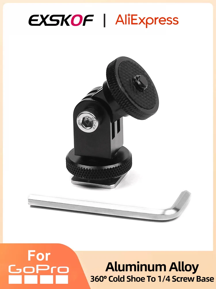 Per Gopro Hero 12 Scarpa Fredda Girevole A 360 ° In Lega Di Alluminio Con 1/4 Viti Per Gopro Hero 12 11 10 Accessori Per Action Cam Akaso