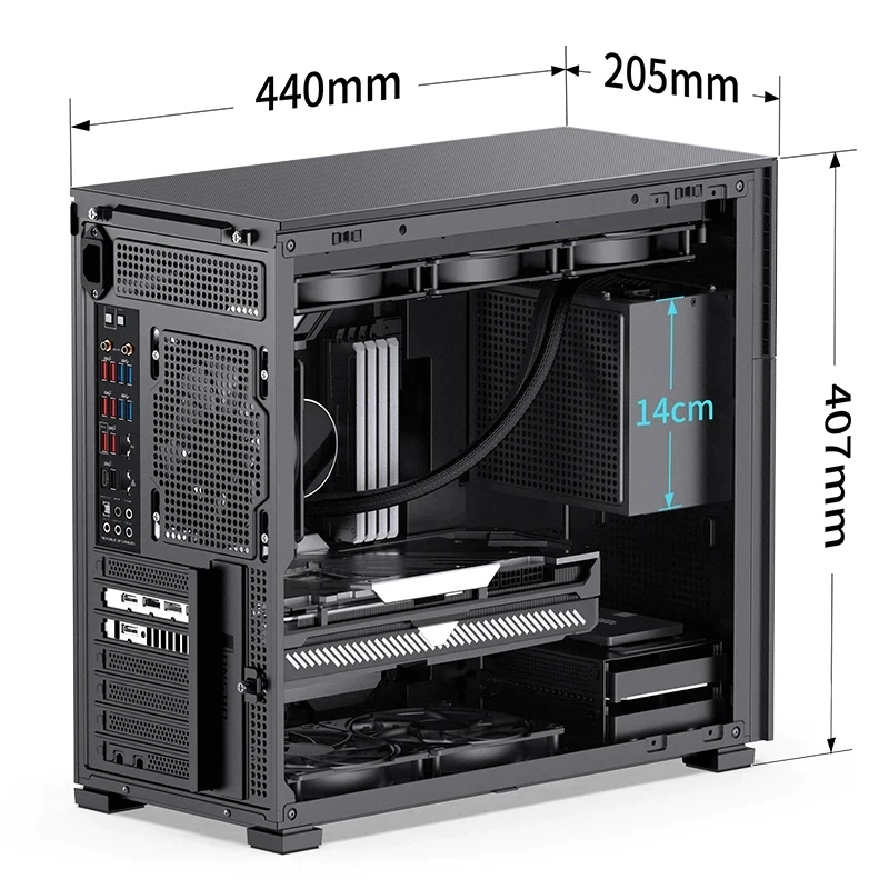 PC Case PC Chassis Computer Chassis Frame JONSBO D41 Desktop Chassis ATX motherboard/360 water-cooled MESH secondary screen version