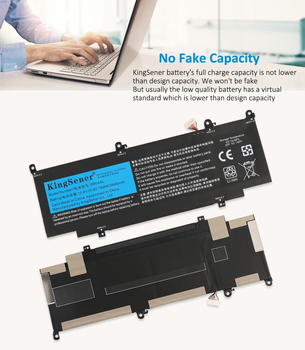 Kingsener Rr04xl L60373005 Laptop Bateria para hp Spectre X360 13-aw0900 13-aw0090ca 13-aw0003dx 13-aw0001la 13-aw0001lm 60.76wh - Imagem 4