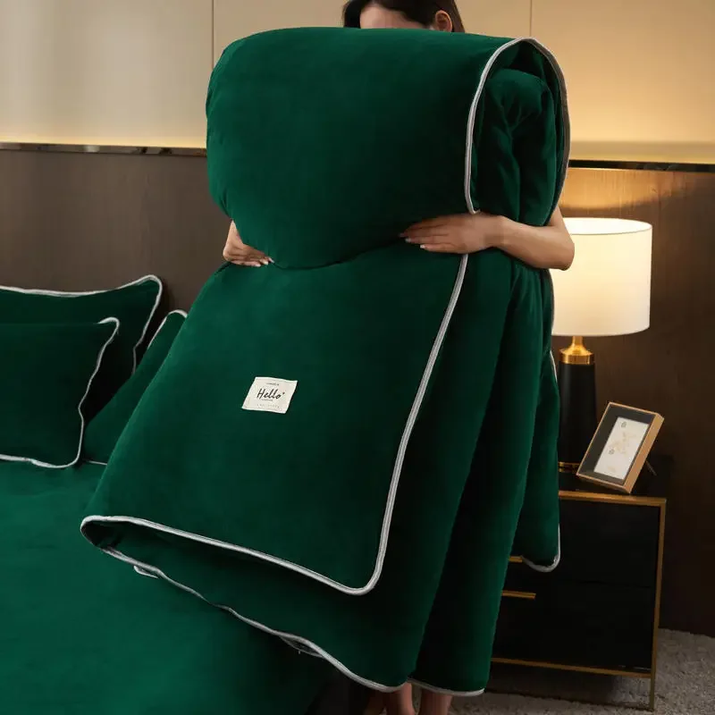 

Winter Superior Quality Warm Fleece Double Duvet Cover, Thickened Soft Flannel Milk Fleece Single Comforter Set