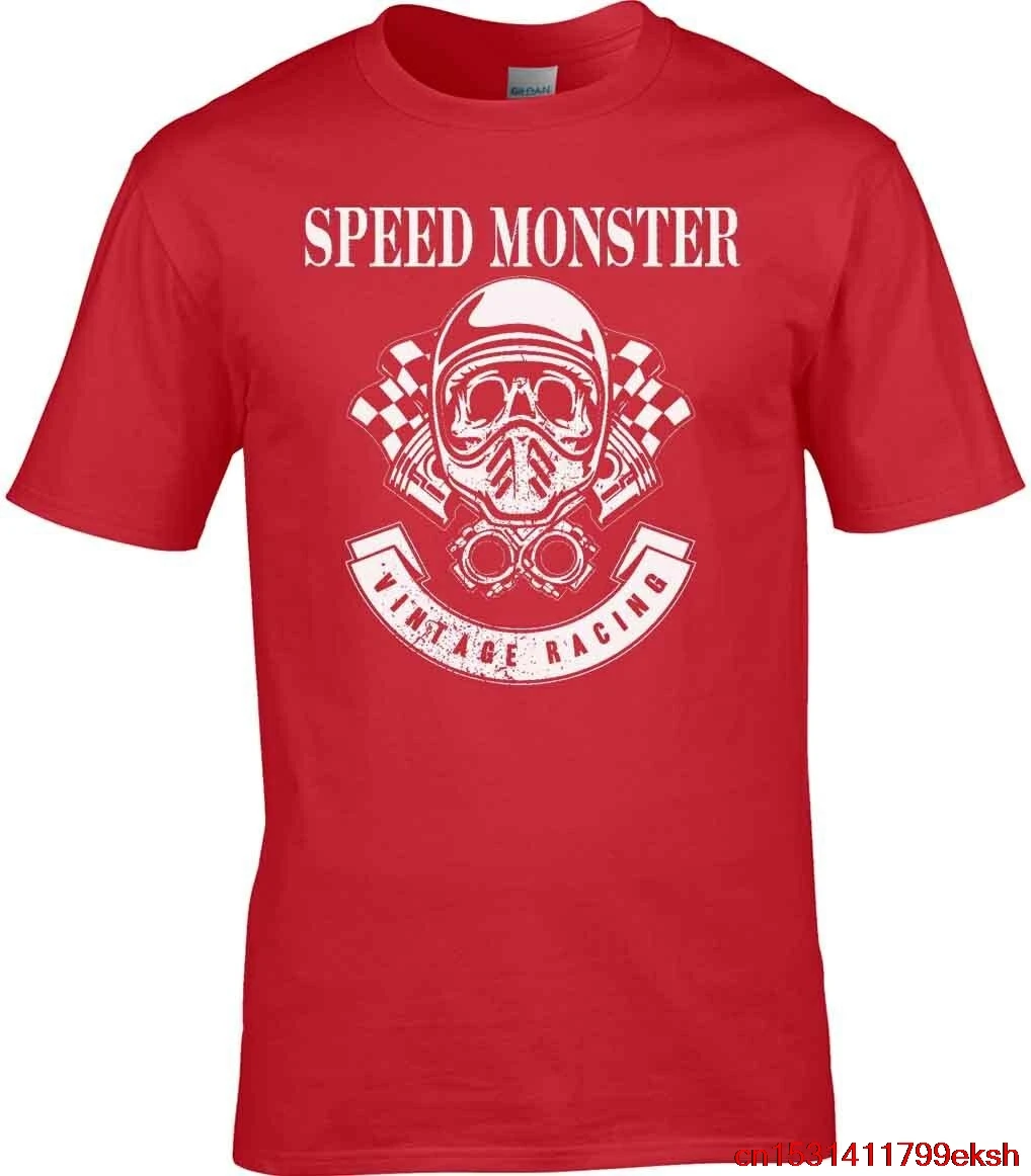 Maglietta Da Motociclista Club Speed Monster Biker Racer Cafe Moto Top
