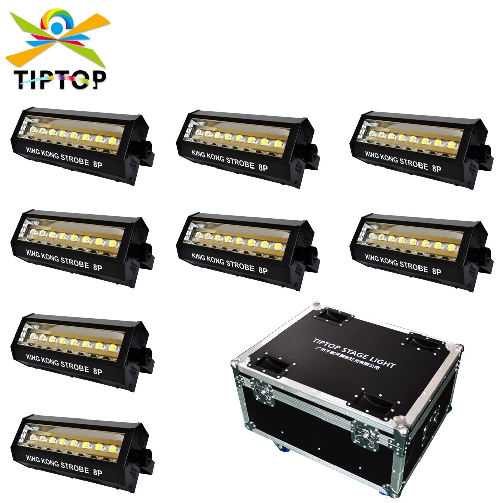 

8IN1 Flight Case Packing 200W Led Strobe Light DMX 5 Channels 8 X 20W High Brightness LCD Display DMX Disco Dancing Flash Light