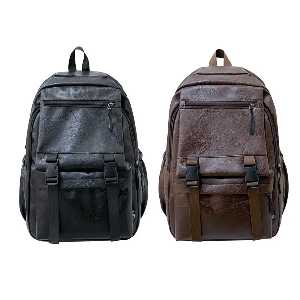 Fashion Pu Leather Backpack Breathable Multifunction School Bag Large Capacity Casual School Rucksack College 5