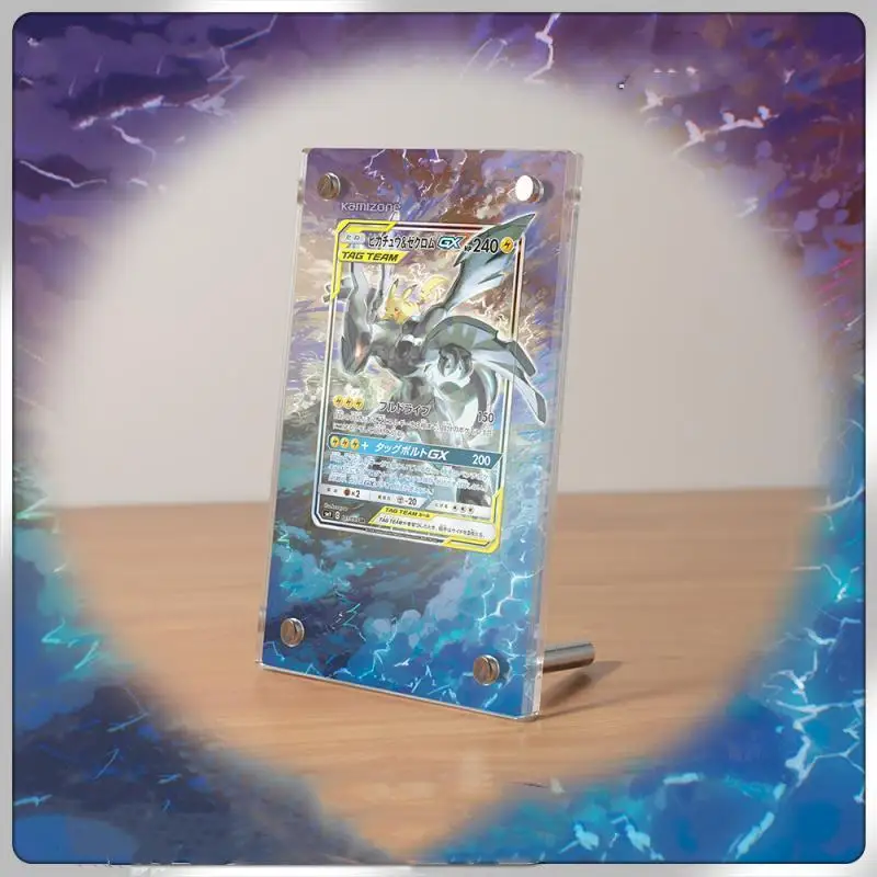 

Pokemon Pikachu Zekrom Acrylic Brick Shield Photo Display Box Self Made Classic Series Anime Game Characters Collection Card Toy