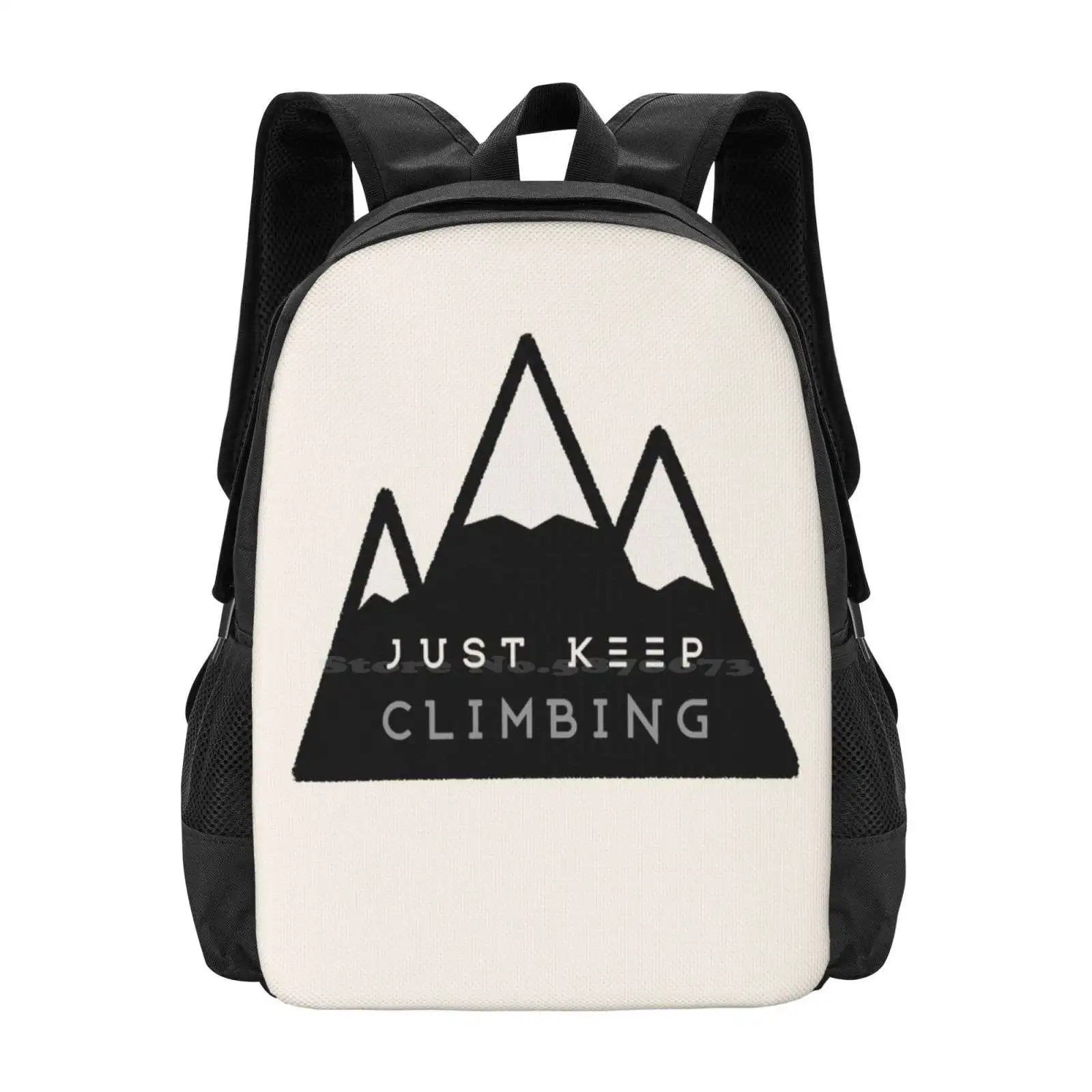 

Just Keep Climbing Pattern Design Bag Student'S Backpack Bouldering Sports Just Keep Climbing Hiking Camping
