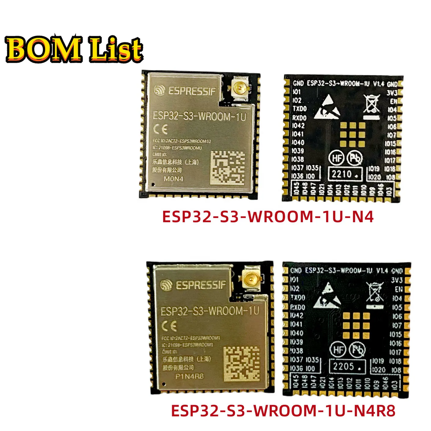 ESP32-S3-WROOM-1U 4MB 8MB 16MB 2.4GHz Wi-Fi and BLE 5 module zigbee bluetooth module
