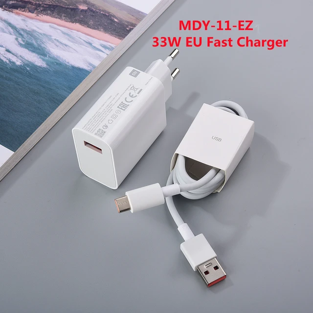 Xiaomi-cargador Original de 33W, adaptador de carga rápida de la UE 6A,  Cable Usb tipo