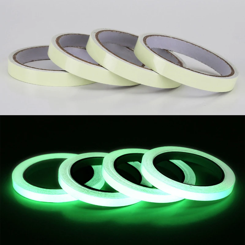 Green Luminous Tape Self Adhesive Glow In The Dark Stickers Stage Decorative Fluorescent Tape Warning Fishing Tool
