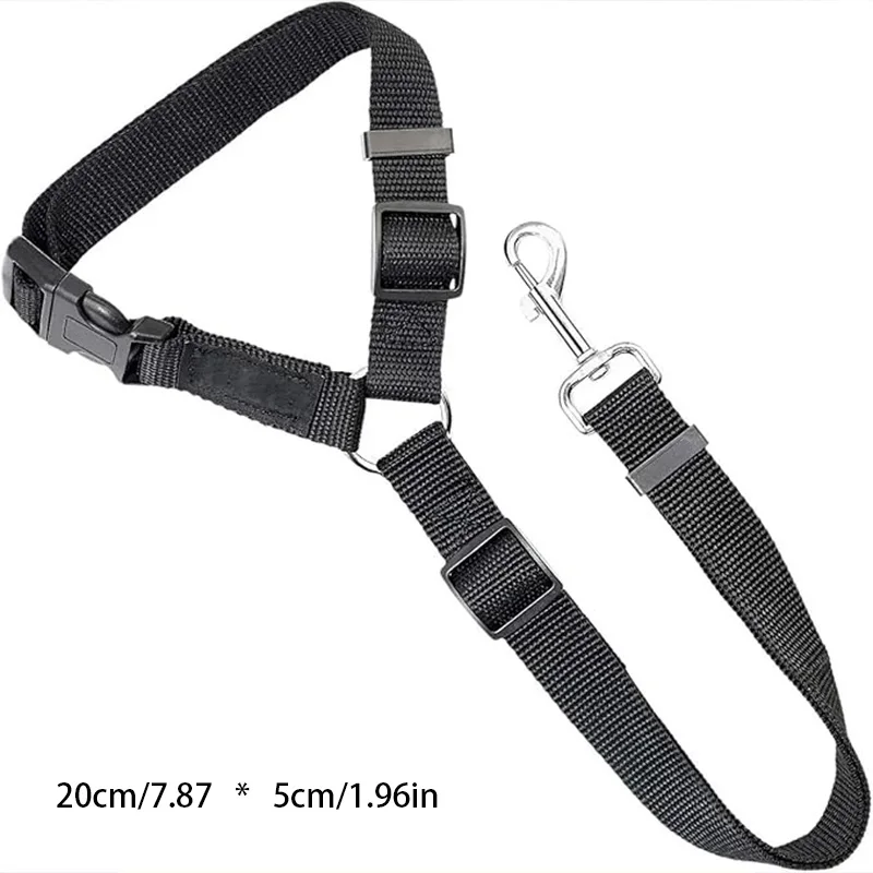 Pet Safety Car Harness – Adjustable Nylon Dog Seat Belt to Keep Dogs Secure in Vehicles