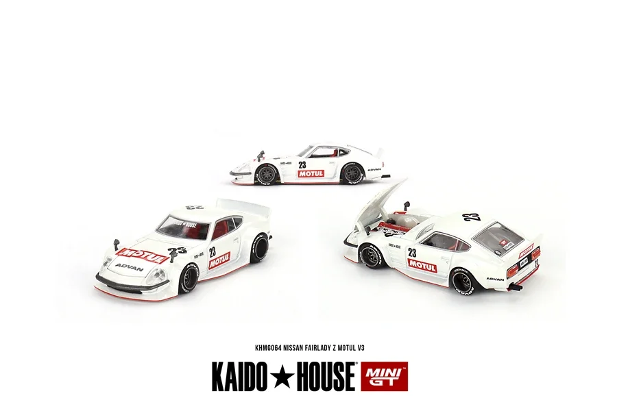 

Kaido House + MINIGT Datsun KAIDO Fairlady Z MOTUL V3 KHMG064, Литые Автомобильные модели, украшения, Cas-игрушки
