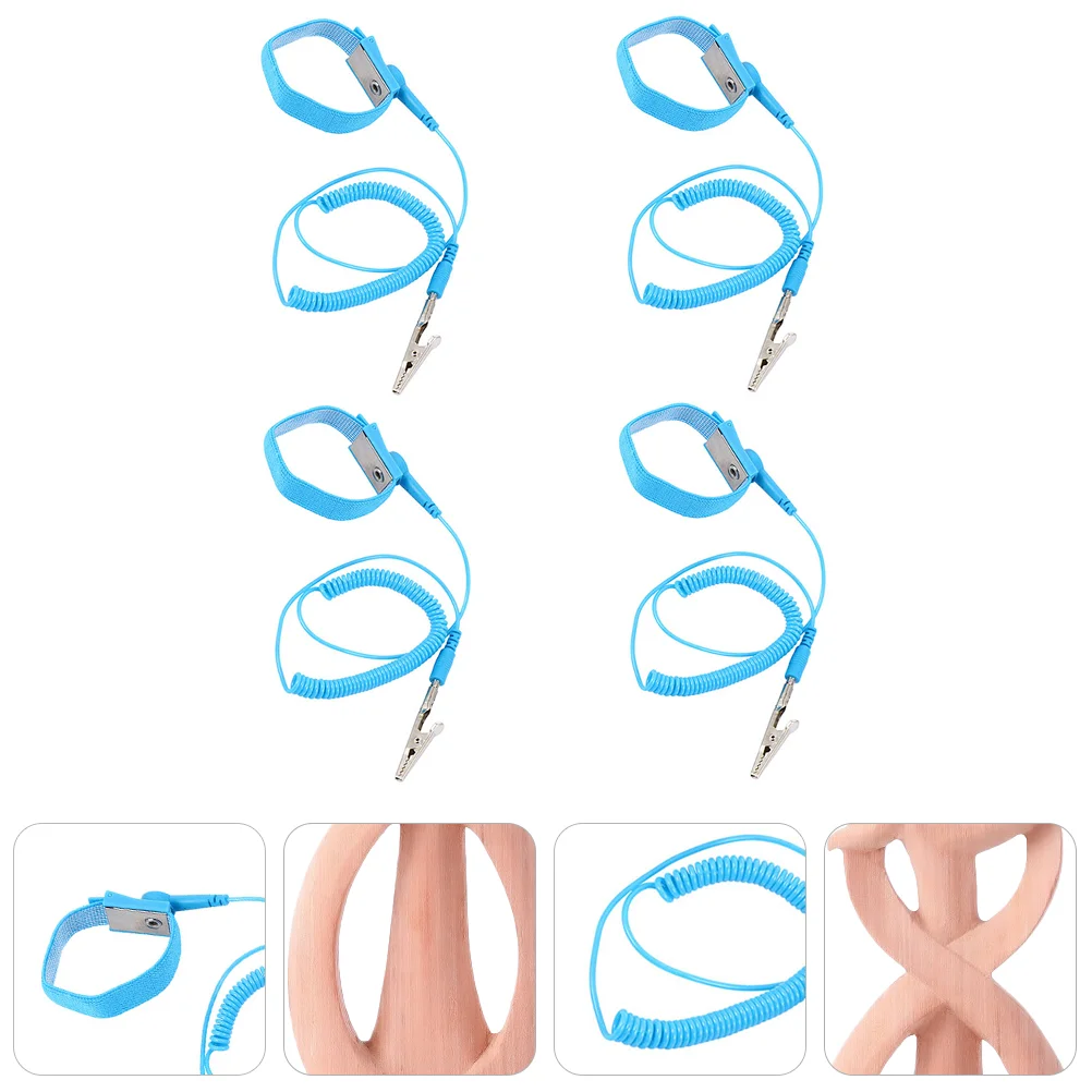 

4 шт., антистатические многоразовые регулируемые ремешки для заземления