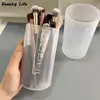 Adjustable Height PVC Makeup Brush Holder Display Storage Cup Organizer with Lid 5