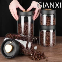 GIANXI Vacuum Sealed Jug Coffee Beans Glass Airtight Canister Food Grains Candy Keep Fresh Storage Jar Kitchen Accessories 2