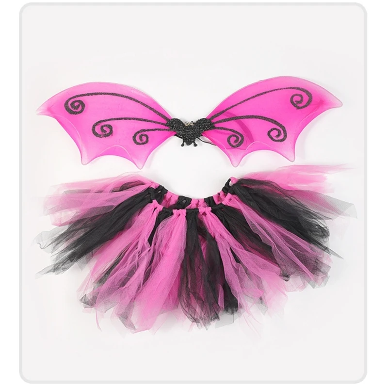 

Cosplays Wing Skirt Wand Bat Eye Mask Headband Halloween Bat Costume Sets