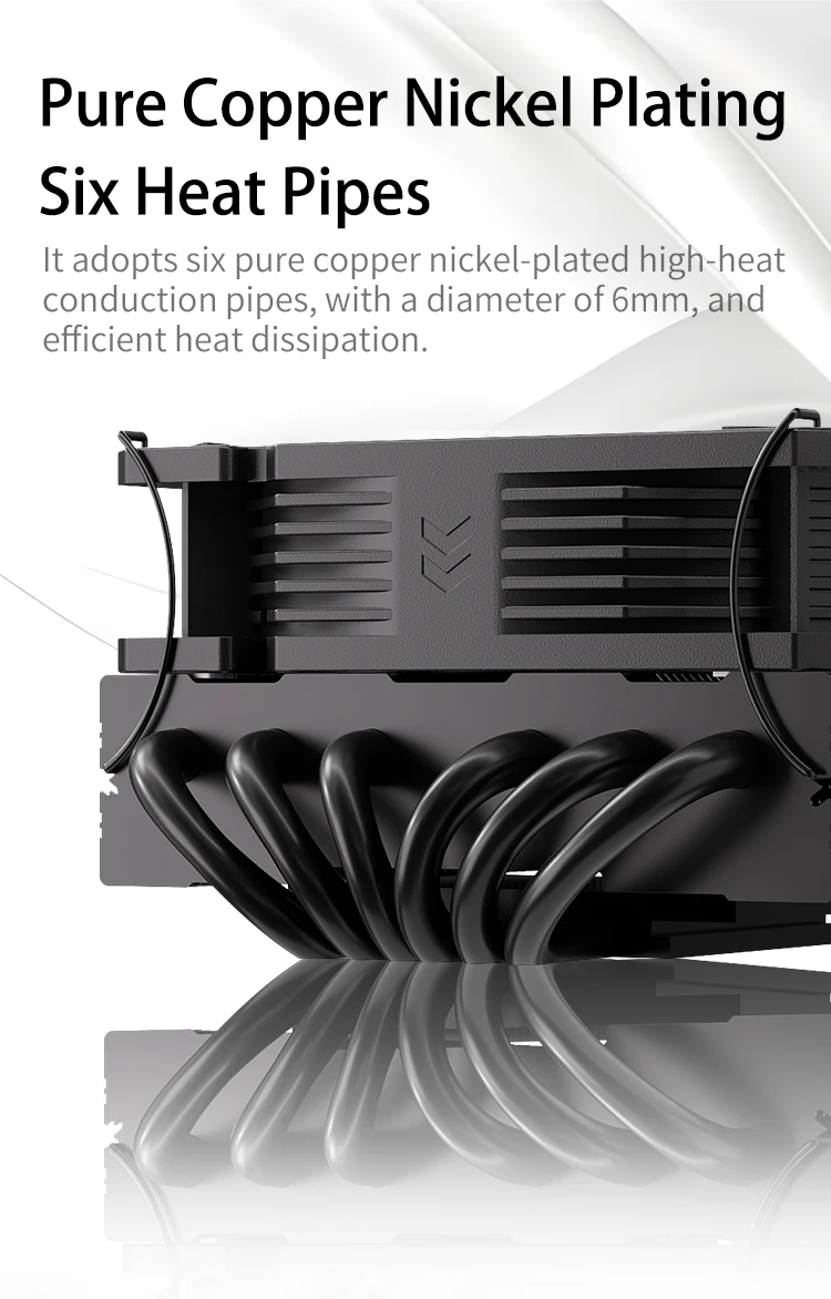 TE-55 Low Profile CPU Cooler 6 Heat-Pipes CPU Air Cooler with 15mm Thickness Sli