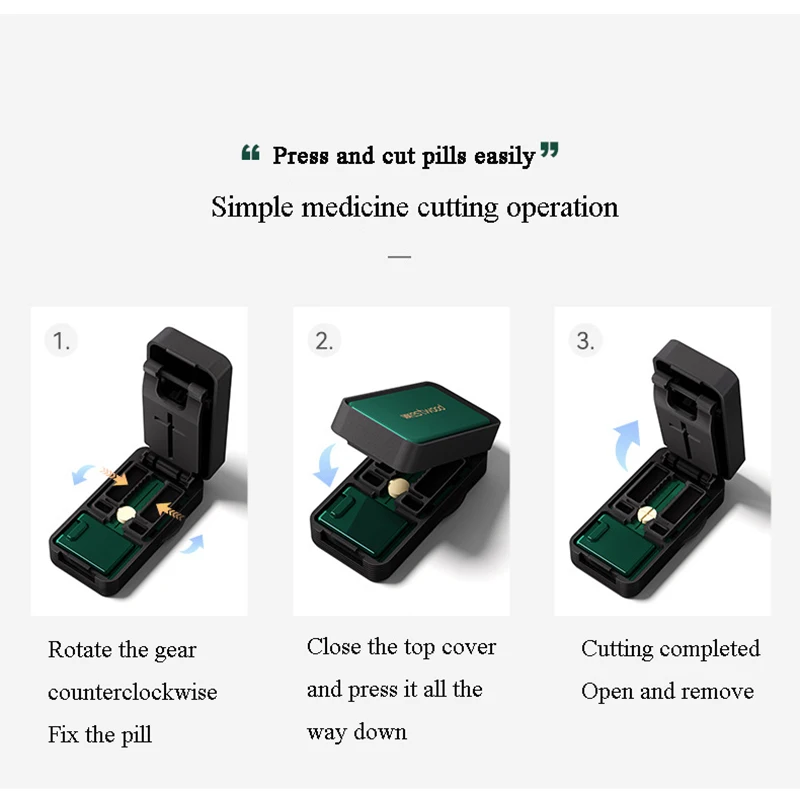 Square Cross-shaped Medicine Cutter Is Equipped With a Safety Lock To Prevent Cuts Easy To Operate For Various Types Of Tablets