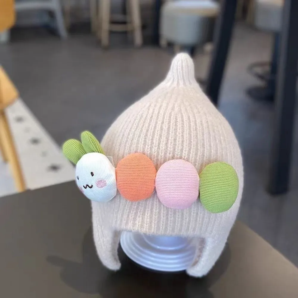 Winter Kids Beanie Cap Ear Protection Windproof Cartoon Knitted Hat