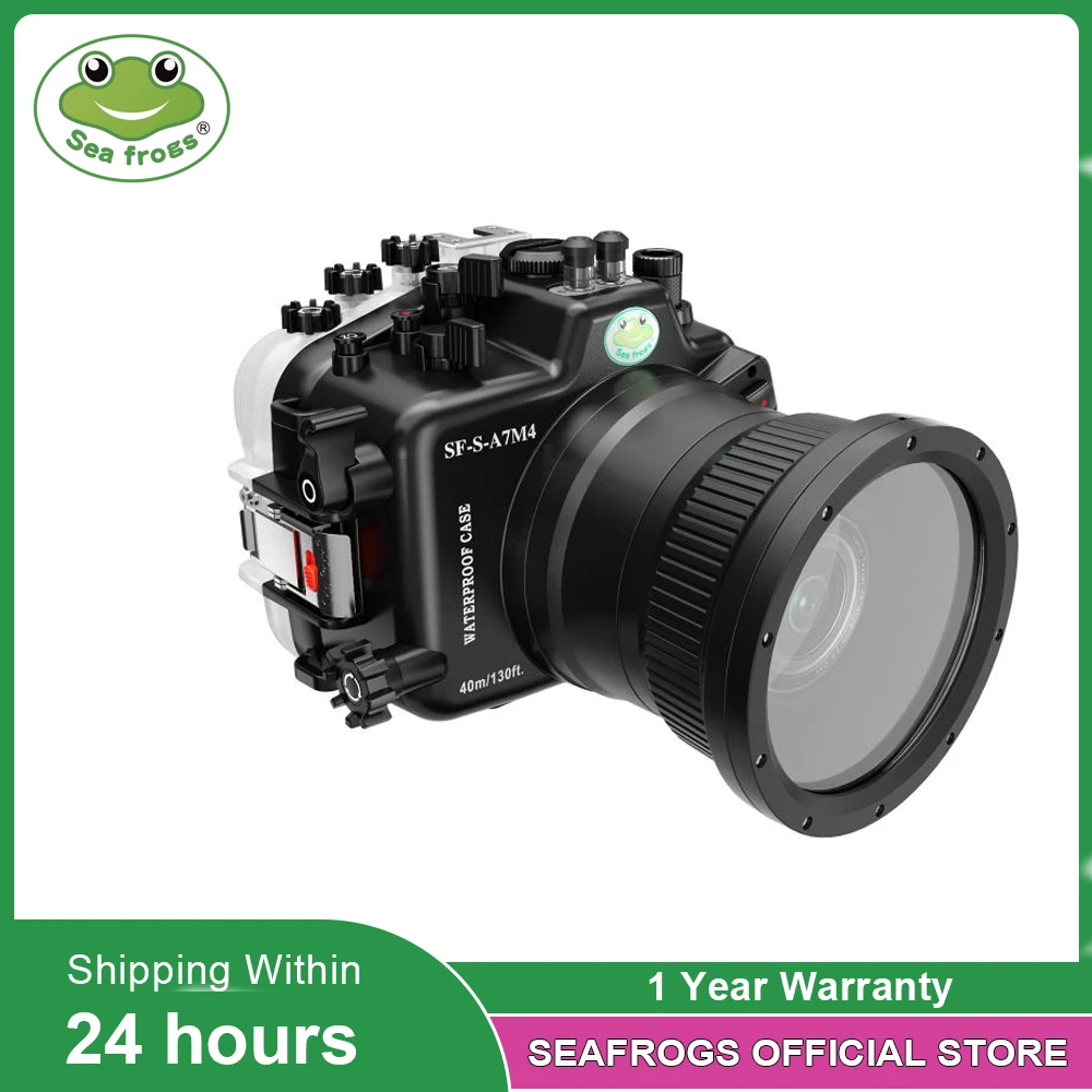Seafrogs-40m 방수 카메라 케이스,  A7M4 A7IV 28-70mm 24-105mm 16-35mm 수중 다이빙 케이스용 표준 포트 포함