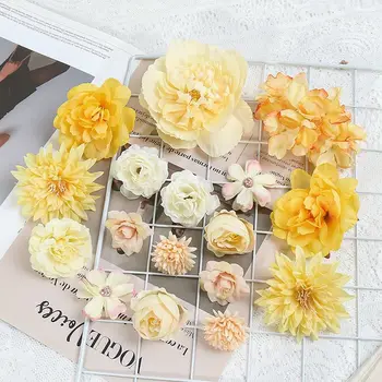 Rose Artificial Flowers Set Peony Fake Flowers For Home Decor Wedding Marriage Decorations Ornaments Bouquet Garland Accessories 5
