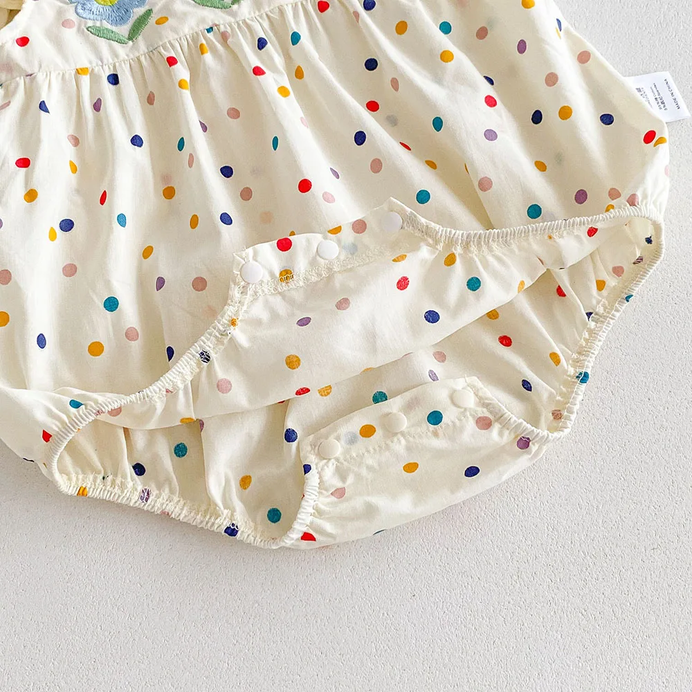 Summer Baby Girls Colorful Dot One Piece Bodysuit