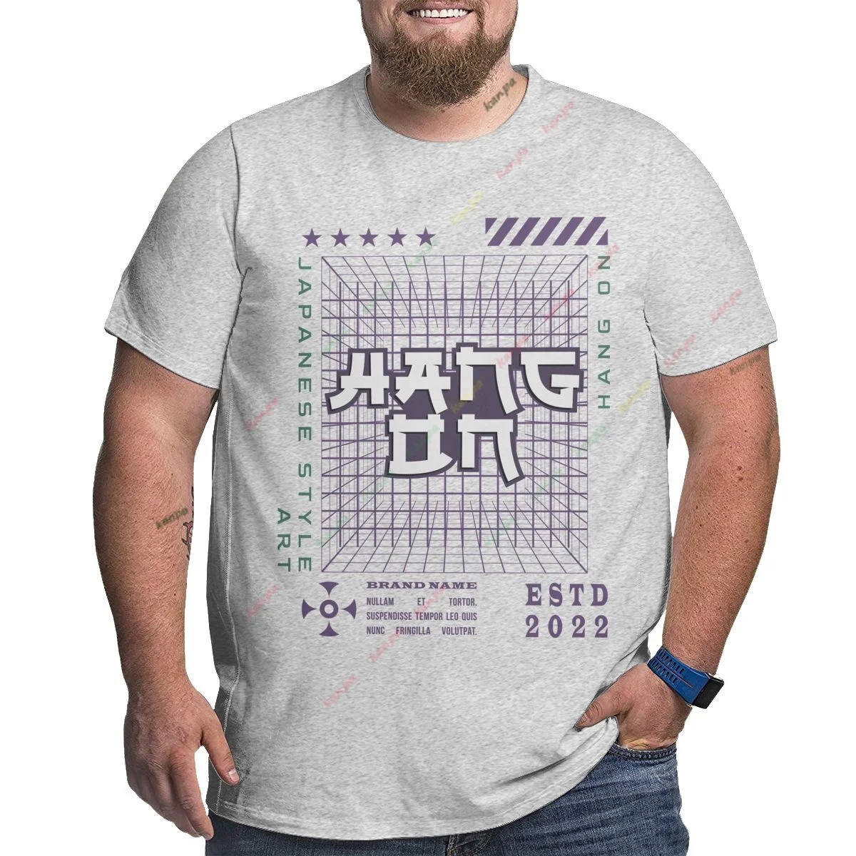 

Винтажная Мужская футболка в стиле Харадзюку, уличная одежда в японском стиле с узором в клетку, Летняя Повседневная дышащая футболка оверсайз с коротким рукавом, 6XL