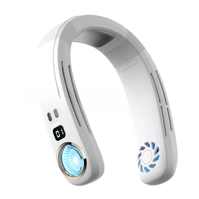 

Summer New Semiconductor Cooling Hanging Neck Fan USB Charging Outdoor Sports Turbine Small Fan