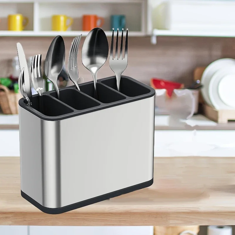 Kitchen Cutlery Organizer Knife Stand Plastic Drain Storage Holder Spoon Fork Chopstick Kitchenware Cooking Tool Tray Shelf Box 3