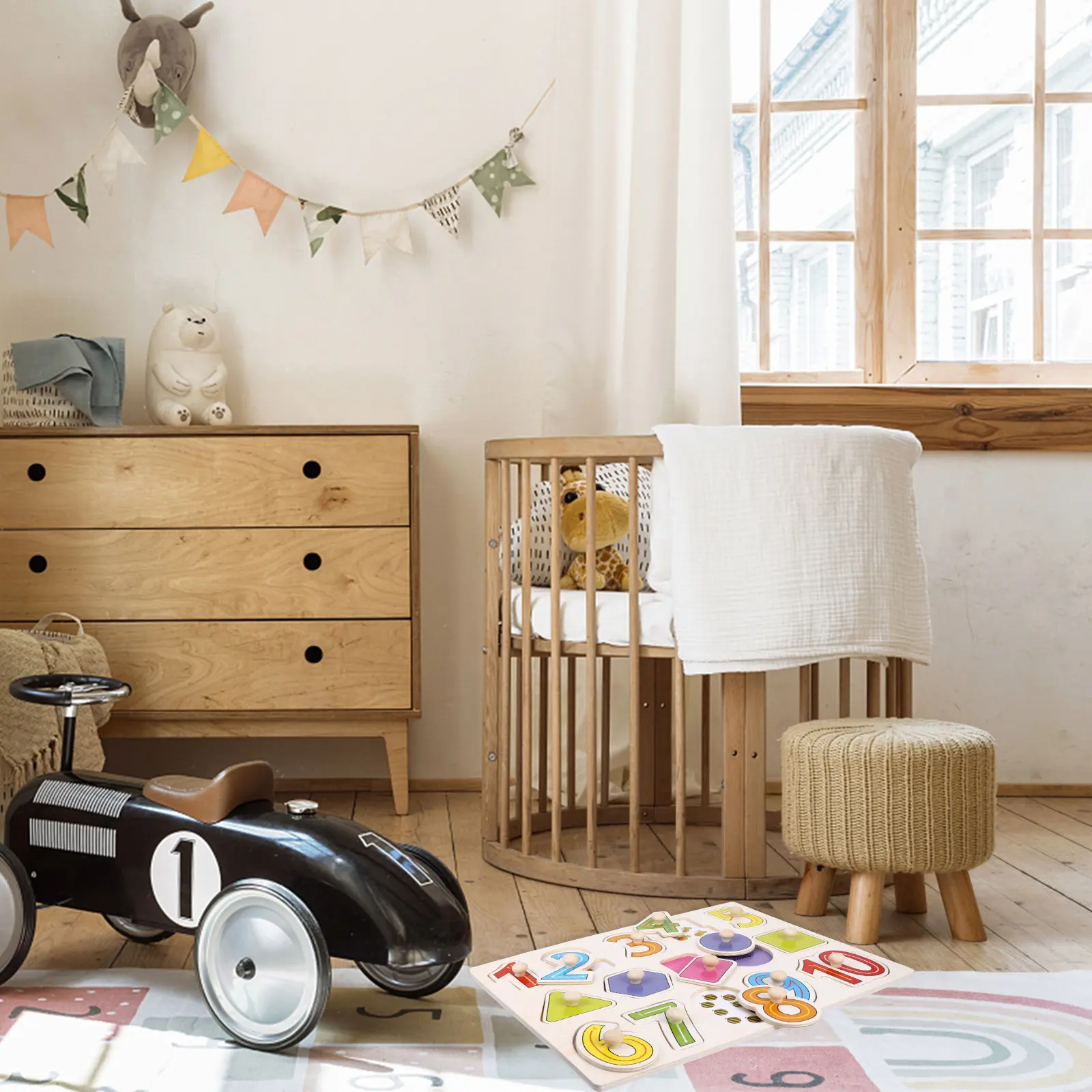 1 세트 나무 숫자 퍼즐 밝은 색상 창의적인 어린이 교육용 퍼즐 장난감 조기 학습 퍼즐 나무 퍼즐 장난감