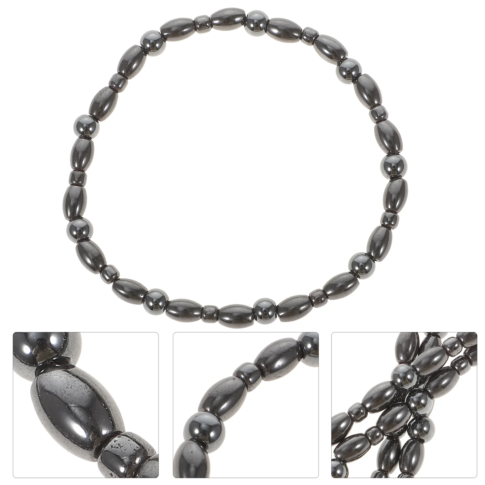 

2pcs Healthy Care Weight Loss Anklet Magnet Bracelet Elastic Bracelet for Women and Man (Black)