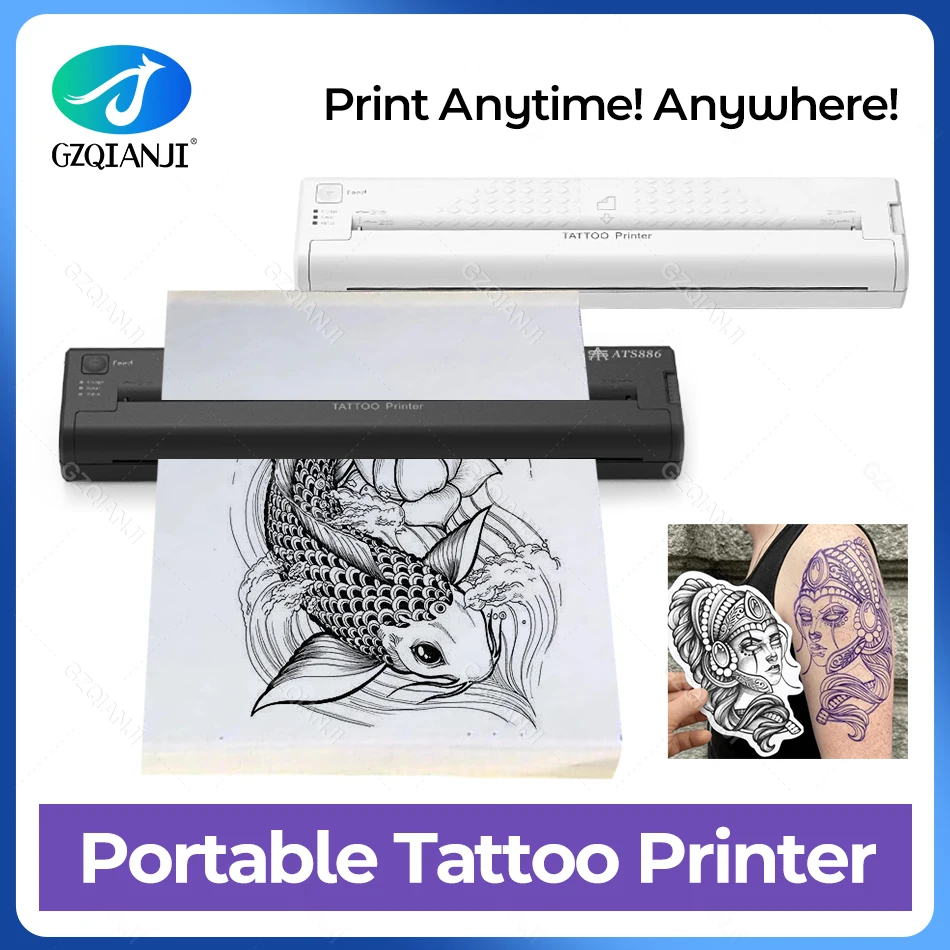 TATELF Máquina de plantillas de tatuaje, copiadora térmica, impresora de  plantillas de tatuajes con 20 piezas de papel de transferencia para